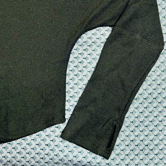 We The Free One Shoulder Black Waffle Knit Sweater Sz L - Picture 2 of 5